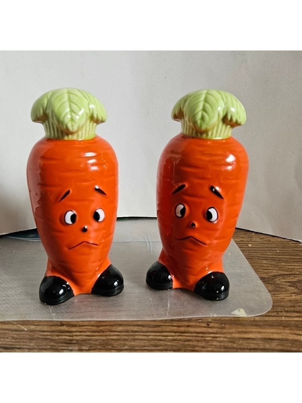 Vintage Ceramic Carrot Salt & Pepper Shakers